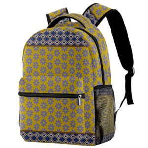 GUEROTKR Travel Backpack, Travel Backpack for Women, Backpack for Men, Classic Navy Blue Yellow Flower