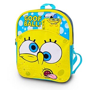 Nick Shop Spongebob Squarepants Mini Backpack and Water Bottle Set-11inch Spongebob Backpack with Spongebob Water Bottle, and More (Spongebob School Supplies Bundle)