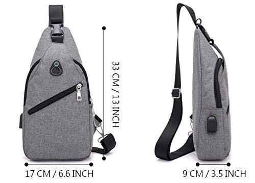 Unisex Sling Bag Chest Shoulder Backpack Fanny Pack Mens Womens Crossbody Bag (Black)