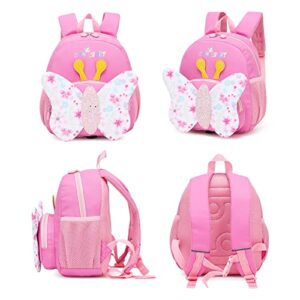 Toddler Backpack with Anti-Lost Harness Kids Backpack School Bag for Baby Girl Boy 1-5 Years(Butterfly)