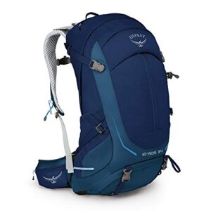 osprey stratos 34 men’s hiking backpack, eclipse blue, medium/large