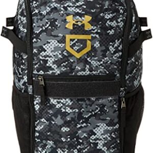 Under Armour Utility Baseball Backpack Print, (002) Black / / Metallic Gold, One Size Fits All