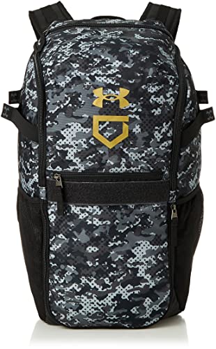 Under Armour Utility Baseball Backpack Print, (002) Black / / Metallic Gold, One Size Fits All