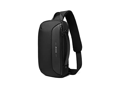 Yakelo Sling Bag Large-Capacity Shoulder Backpack Crossbody Bag Casual Chest Bag For Men With USB Charging Port，Waterproof And Anti-Theft Suitable For Hiking And Cycling Day Bag