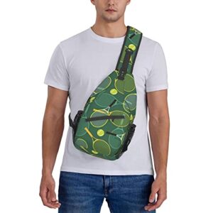 Funny Tennis Sling Bag,Casual Crossbody Shoulder Bag, Lightweight Sling Backpack,One Strap Chest Bag,for Men/Women,Daypack for Walking,Cycling,Hiking,Travel