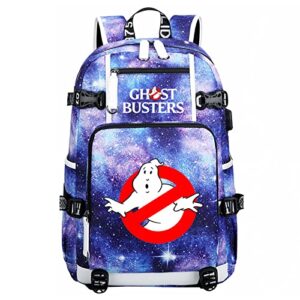 kbiko-zxl boys girls ghostbusters school backpack wear resistant bookbag with usb charging port outdoor travel knapsack