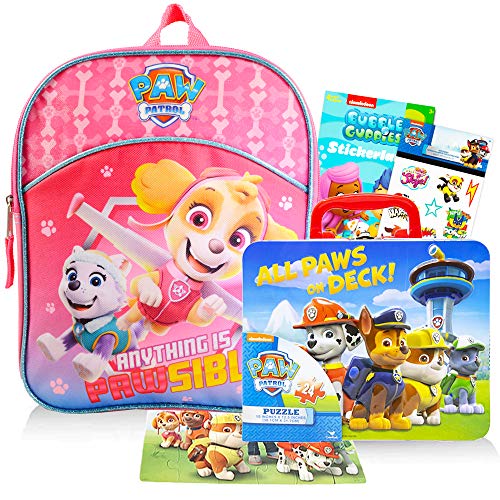 Paw Patrol 10" Mini Toddler Preschool Backpack Lunch Box (Includes Puzzle) with Stickers