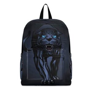 backpack travel rucksack, roaring black panther lightweight school bag for students teens girls boys