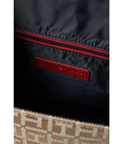 Tommy Hilfiger Camilla II Flap Backpack-Square Monogram Jacquard Khaki Tonal One Size
