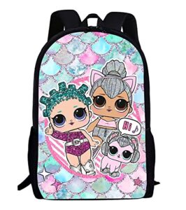 cute cartoon backpack, 17 inch bookbag lightweight casual daypack with adjustable shoulder straps stylea