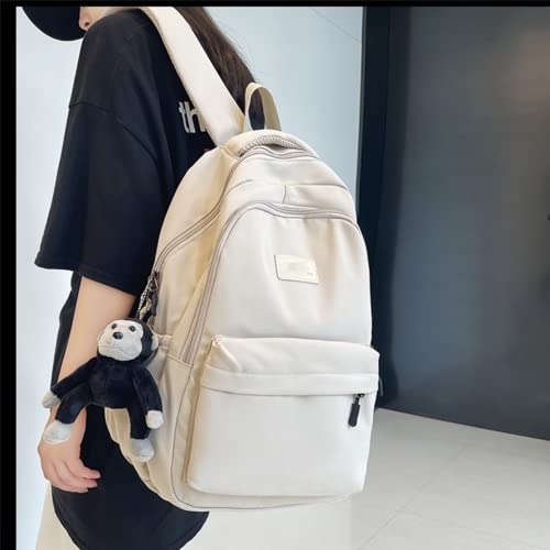 Laptop Backpack Cute Large Capacity Student daypack for Travel Outdoor Back To School(White)