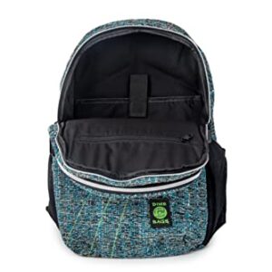 DIME BAGS City Dweller Casual Hemp Backpack with Padded Laptop Compartment and Water Bottle Holder (Glass)