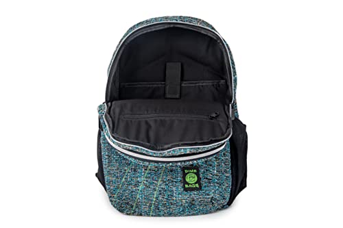 DIME BAGS City Dweller Casual Hemp Backpack with Padded Laptop Compartment and Water Bottle Holder (Glass)