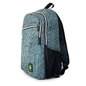 DIME BAGS City Dweller Casual Hemp Backpack with Padded Laptop Compartment and Water Bottle Holder (Glass)