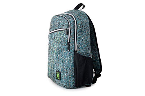 DIME BAGS City Dweller Casual Hemp Backpack with Padded Laptop Compartment and Water Bottle Holder (Glass)