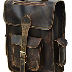 Satchel And Fable Leather Laptop Backpack Rucksack Vintage Handmade College Bag
