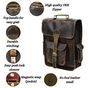 Satchel And Fable Leather Laptop Backpack Rucksack Vintage Handmade College Bag