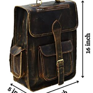 Satchel And Fable Leather Laptop Backpack Rucksack Vintage Handmade College Bag
