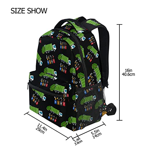 XDMXY Garbage Truck Trash Recycling Kids Backpack for Boys Girls,Kids Daypacks ​Elementary Toddler School Bags Preschool Bookbag Travel Bag (041201),Over 3 years old