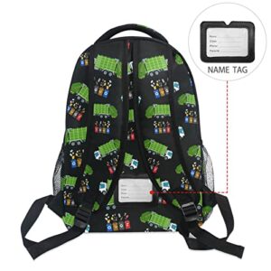 XDMXY Garbage Truck Trash Recycling Kids Backpack for Boys Girls,Kids Daypacks ​Elementary Toddler School Bags Preschool Bookbag Travel Bag (041201),Over 3 years old