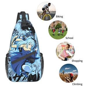 GodLovePet Anime That Time I Got Reincarnated As A Slime Cross Chest Bag Fashion Diagonally Sling Purse Bags For Men Women Travel Hiking Shoulder Backpack