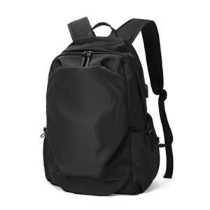laorentou men’s laptop backpacks canvas backpack for men women travel backpack bookbag lightweight (black 1)