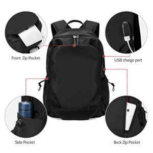 LAORENTOU Men's Laptop Backpacks Canvas Backpack for Men Women Travel Backpack Bookbag Lightweight (Black 1)