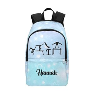 grandkli unicorn fantasy gymnastic personalized backpack for teen boys girls ,custom travel backpack bookbag casual bag with name gift, 11.8 inches (l) x 5.51 inch (w) x 17.72 inches (h)