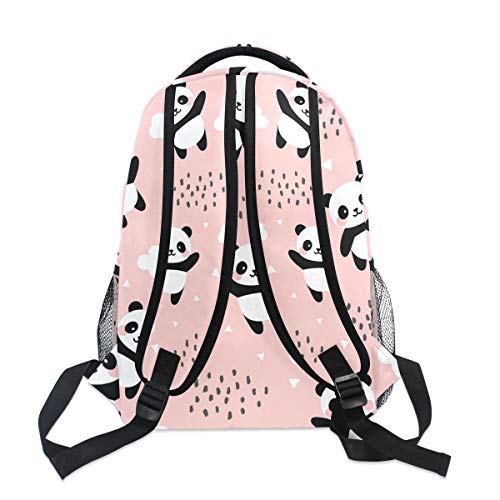 Qilmy Panda Backpack for Girls Student School Bookbag Laptop Computer Travel Daypack, Pink