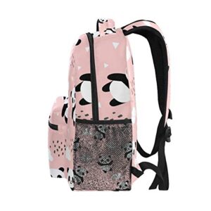 Qilmy Panda Backpack for Girls Student School Bookbag Laptop Computer Travel Daypack, Pink