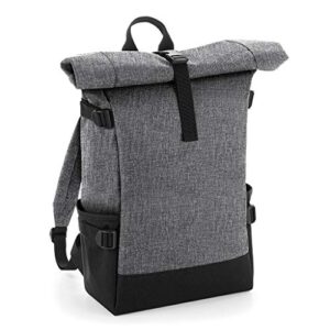 bagbase block roll-top backpack (one size) (gray marl/black)