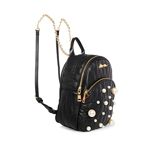 Betsey Johnson womens Betsey Johnson Mini Pearl Backpack, Black, One Size US