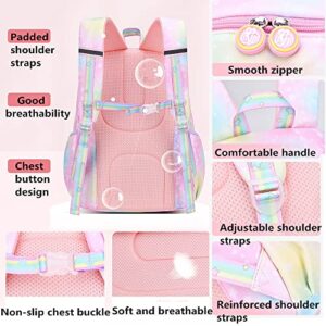 ZHANAO Star-Print Backpack for Girls Primary Students Bookbag Elementary Cute Student School Bag