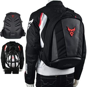 motocentric motorcycle leather waterproof backpack riding laptop helmet shoulder bag package (red)