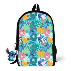 Hoodiess Kids Cartoon Cute Backpack - 17 in Backpack for Girls/Teens - School Daypack with Keychain, One Size