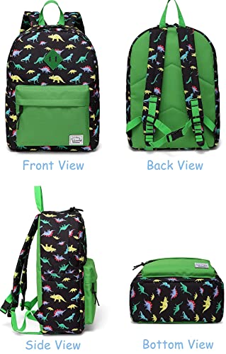 VASCHY Dinosaur Rolling Luggage and Cute Preschool Backpack Bundle