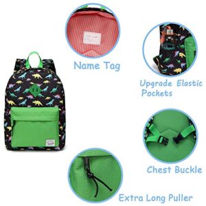 VASCHY Dinosaur Rolling Luggage and Cute Preschool Backpack Bundle