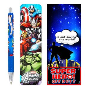 Marvel Shop Marvel Avengers Backpack for Boys, Girls, Kids - 7 Pc Bundle With 16 Marvel Superhero School Bag, Avengers Lunch Bag, Water Pouch, Stickers, And More (Avengers School Supplies), Large