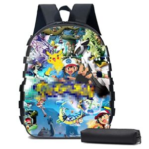 backpacks cartoon 3d print laptop backpacks with pencil case 17 inch travel daypack for youth men women 3