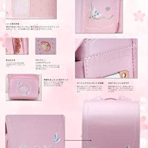 Ransel Randoseru Backpack Automatic Satchel Japanese School Bag Wing Embroidery PU Bookbag For Girls Cosplay