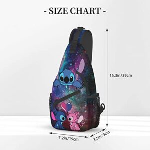 Sling Bag Cute Crossbody Bag Shoulder Bag Mini Backpack Purse Anime Chest Bags Travel Hiking Fanny Pack Women Men Daypack