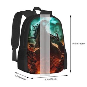 Youth Novelty Printed Backpack, Classic Movie Anime Cosplay Dayback, 17 Inches High Capacity With Pencil Case, Unisex