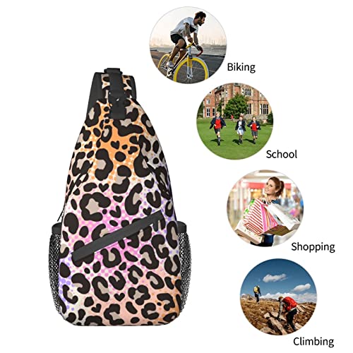 Leopard Print Sling Bag Crossbody Shoulder Chest Bags Print Backpack Travel Daypack