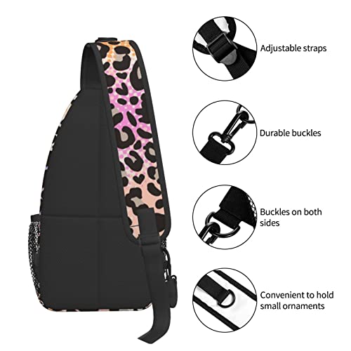 Leopard Print Sling Bag Crossbody Shoulder Chest Bags Print Backpack Travel Daypack