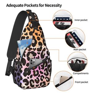 Leopard Print Sling Bag Crossbody Shoulder Chest Bags Print Backpack Travel Daypack