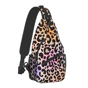 Leopard Print Sling Bag Crossbody Shoulder Chest Bags Print Backpack Travel Daypack