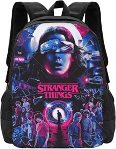 saqu stranger things backpack,lightweight stranger things pattern book bag,large capacity travel bag birthday gifts for teen fans students