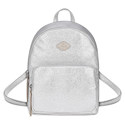 Glitter Fashion Backpack, GM LIKKIE Sequin Small Backpack, Mini Backpack for Girls and Women (Silver)