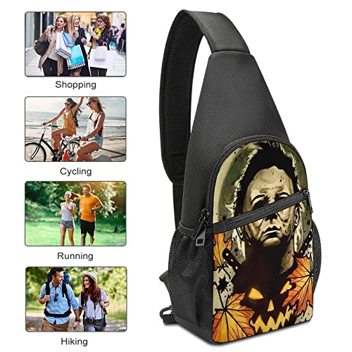 Sling Bag Halloween Michael Myers Crossbody Chest Backpack Shoulder Bags for Womens Mens