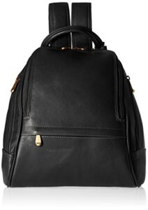 royce leather women’s luxury sling backpack handcrafted in colombian leather, black, one size